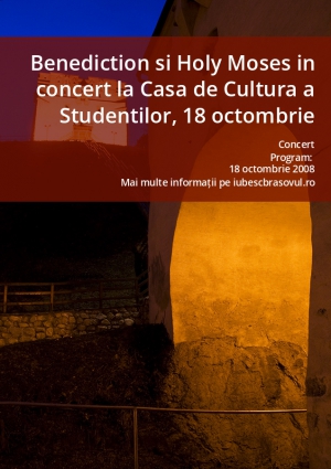 Benediction si Holy Moses in concert la Casa de Cultura a Studentilor, 18 octombrie