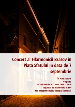 Concert al Filarmonicii Brasov in Piata Sfatului in data de 7 septembrie