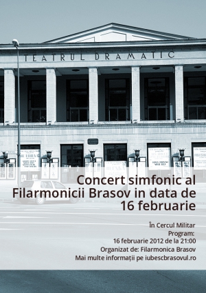 Concert simfonic al Filarmonicii Brasov in data de 16 februarie