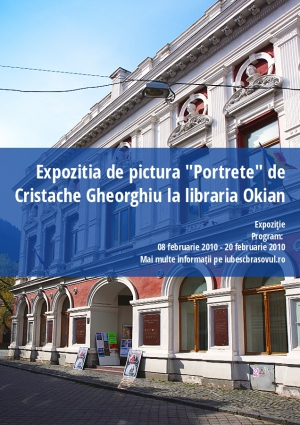 Expozitia de pictura "Portrete" de Cristache Gheorghiu la libraria Okian