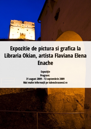 Expozitie de pictura si grafica la Libraria Okian, artista Flaviana Elena Enache