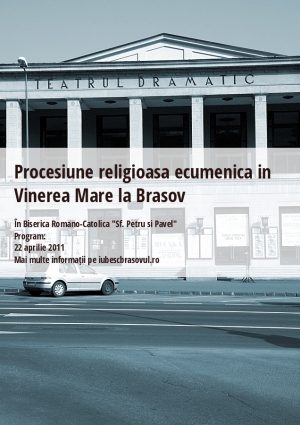 Procesiune religioasa ecumenica in Vinerea Mare la Brasov